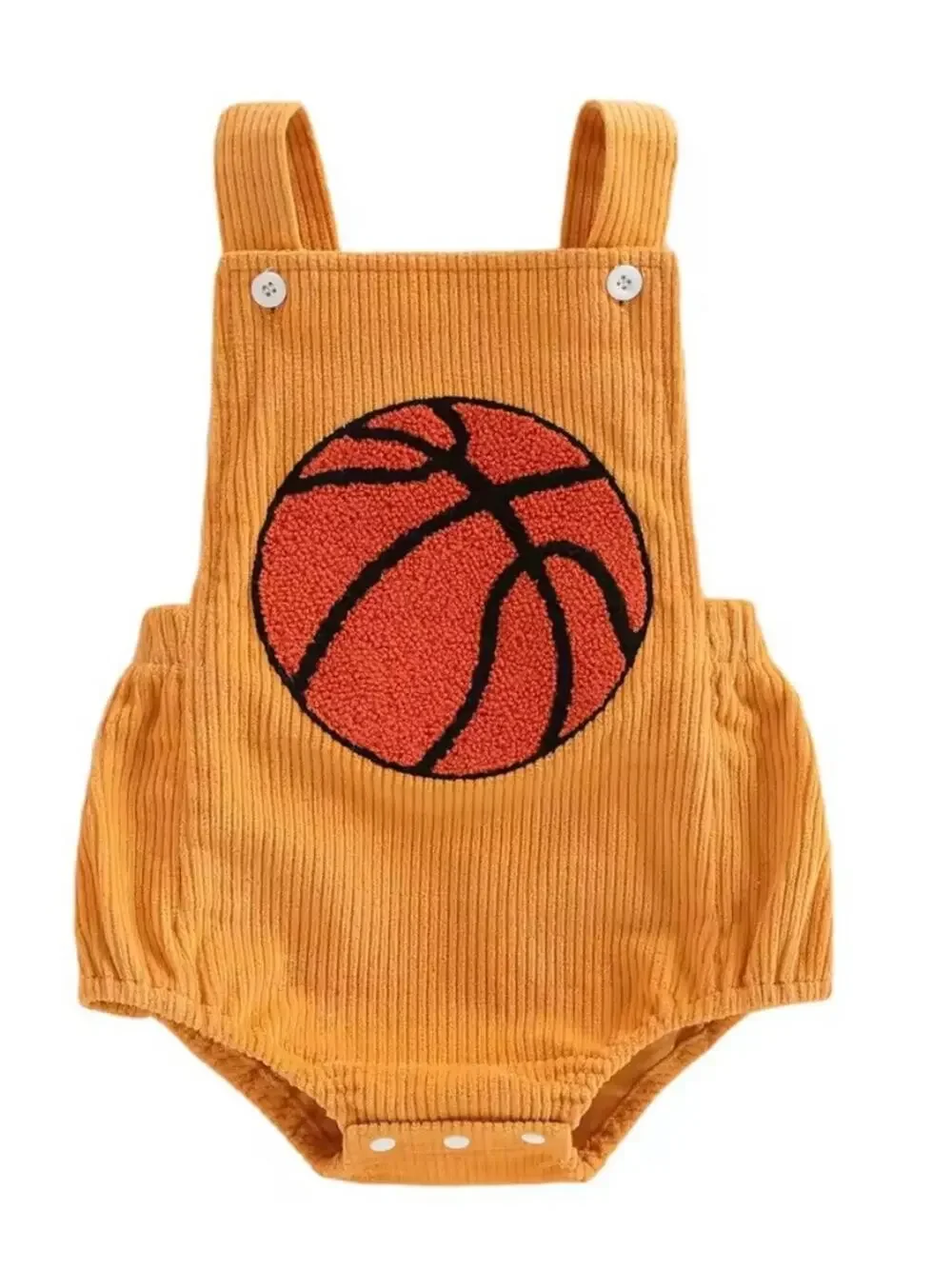 New Orange Corduroy Baby Romper with Basketball Patch 12-18 months